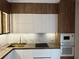 Кухня МДФ с фасадами в эмали на заказ